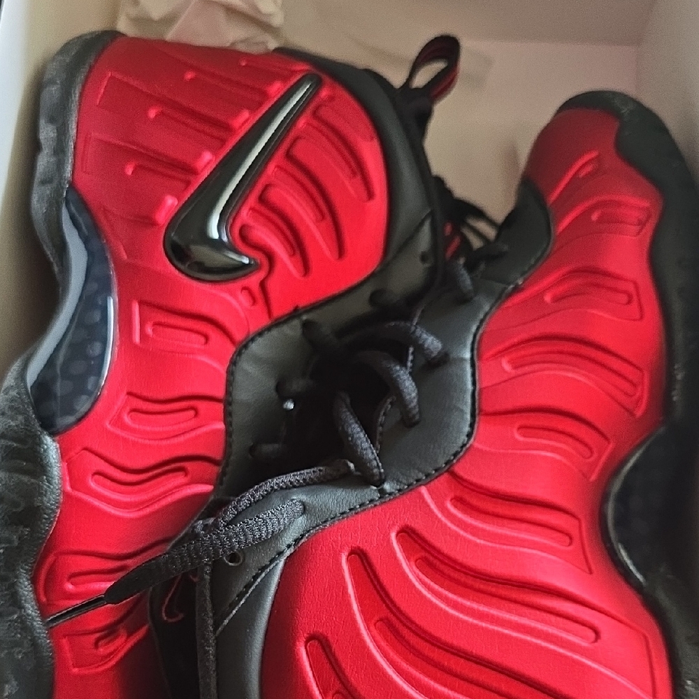 Nike Little Posite Pro Red and Black Sneakers